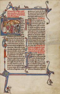 Initiale C - Un prêtre célébrant la messe